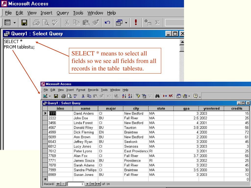 Notes on sql this slide show will introduce sql using access it