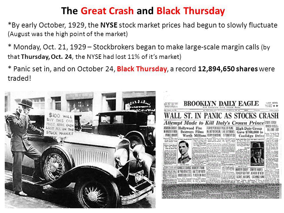 The Great Crash and Black Thursday