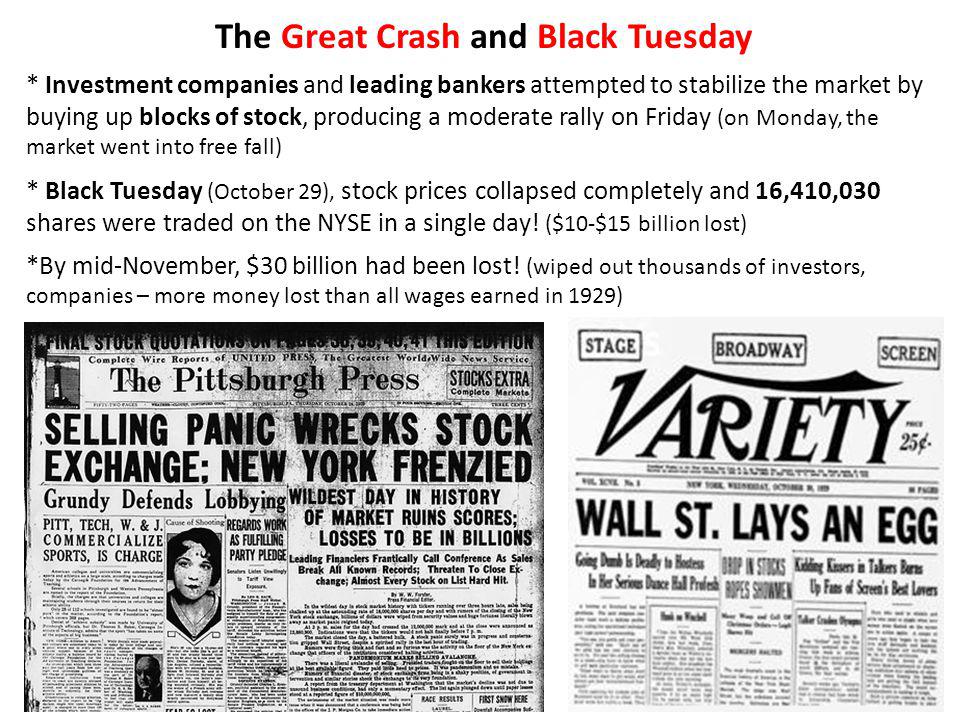 The Great Crash and Black Tuesday