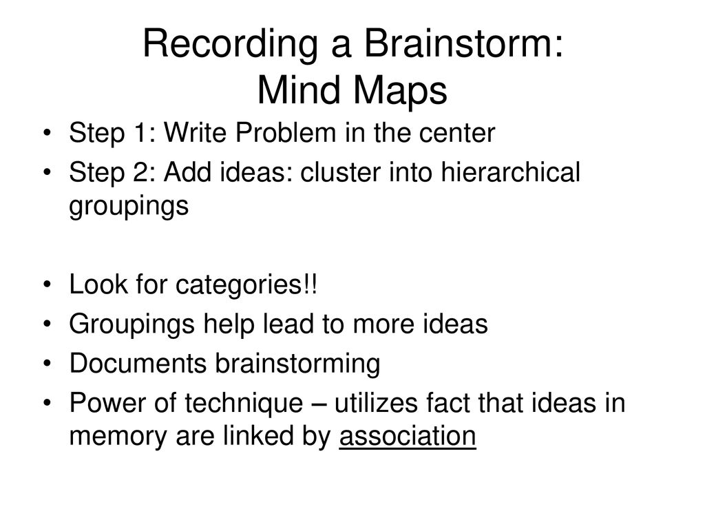 Recording a Brainstorm: Mind Maps