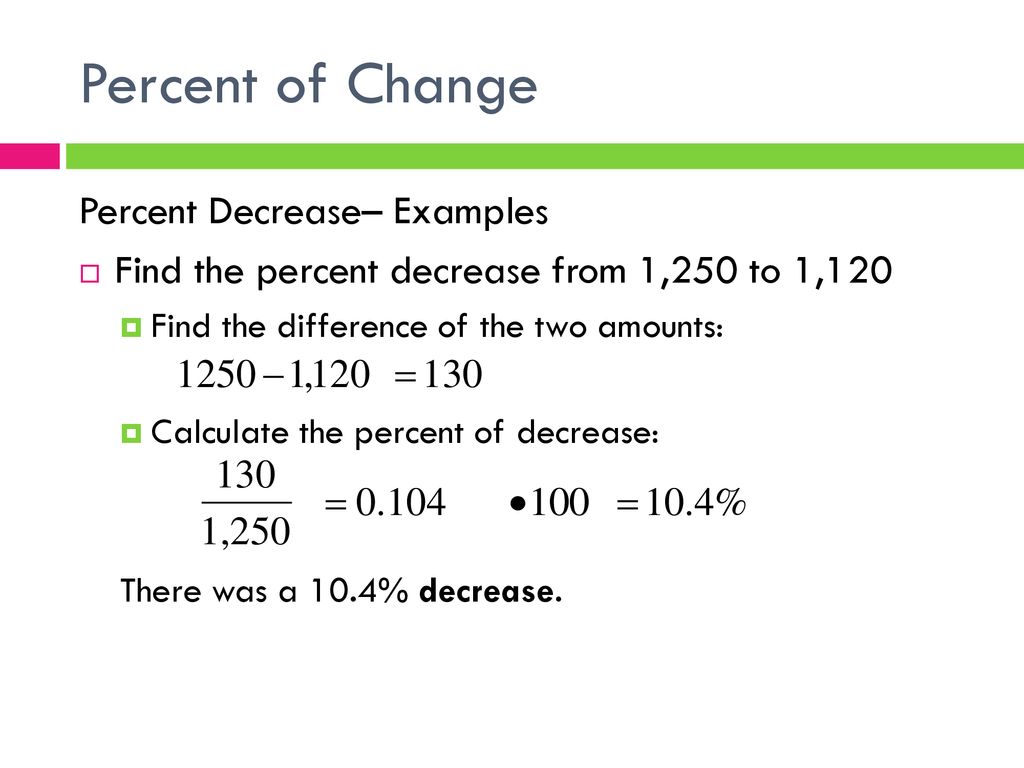 Percent Change Unit 26 Math ppt download