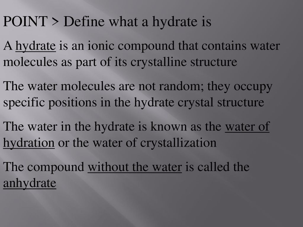 7.3b Hydrates. - ppt download