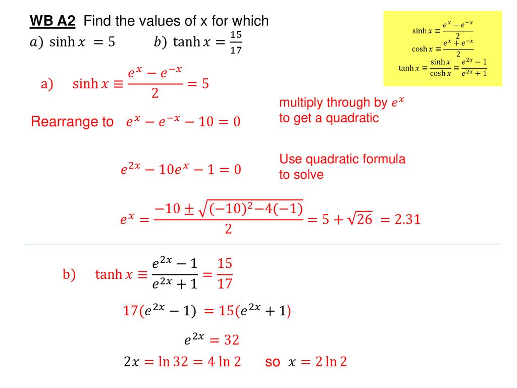 Hyperbolic Functions Ppt Download