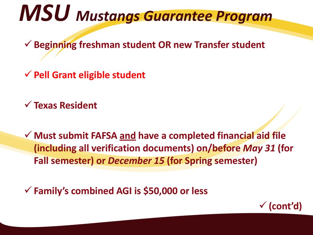 Midwestern State University Financial Aid ppt download