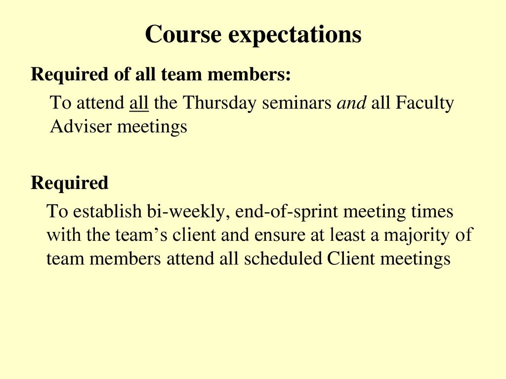 Course expectations