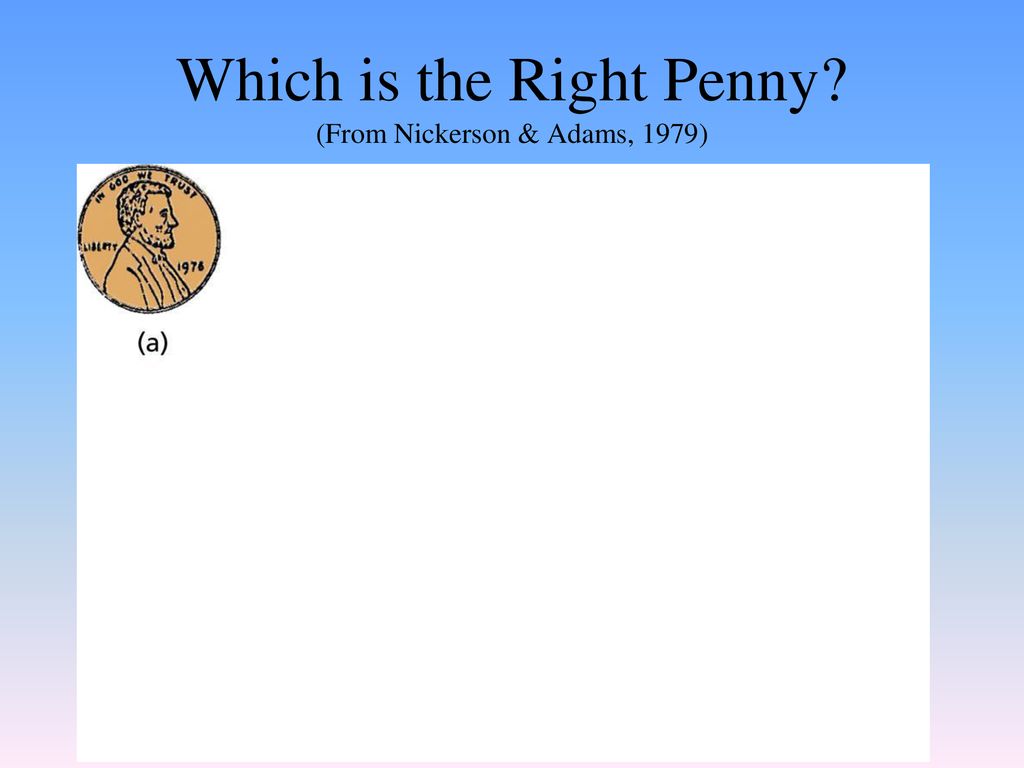 Which is the Right Penny (From Nickerson & Adams, 1979)