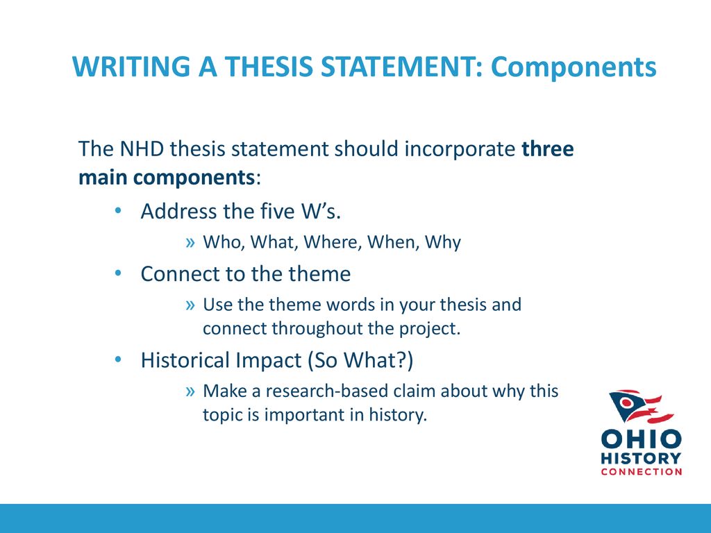 thesis statement nhd