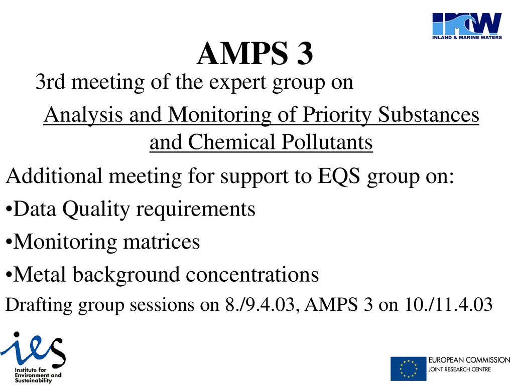 Amps 2 Analysis And Monitoring Of Priority Substances And Chemical