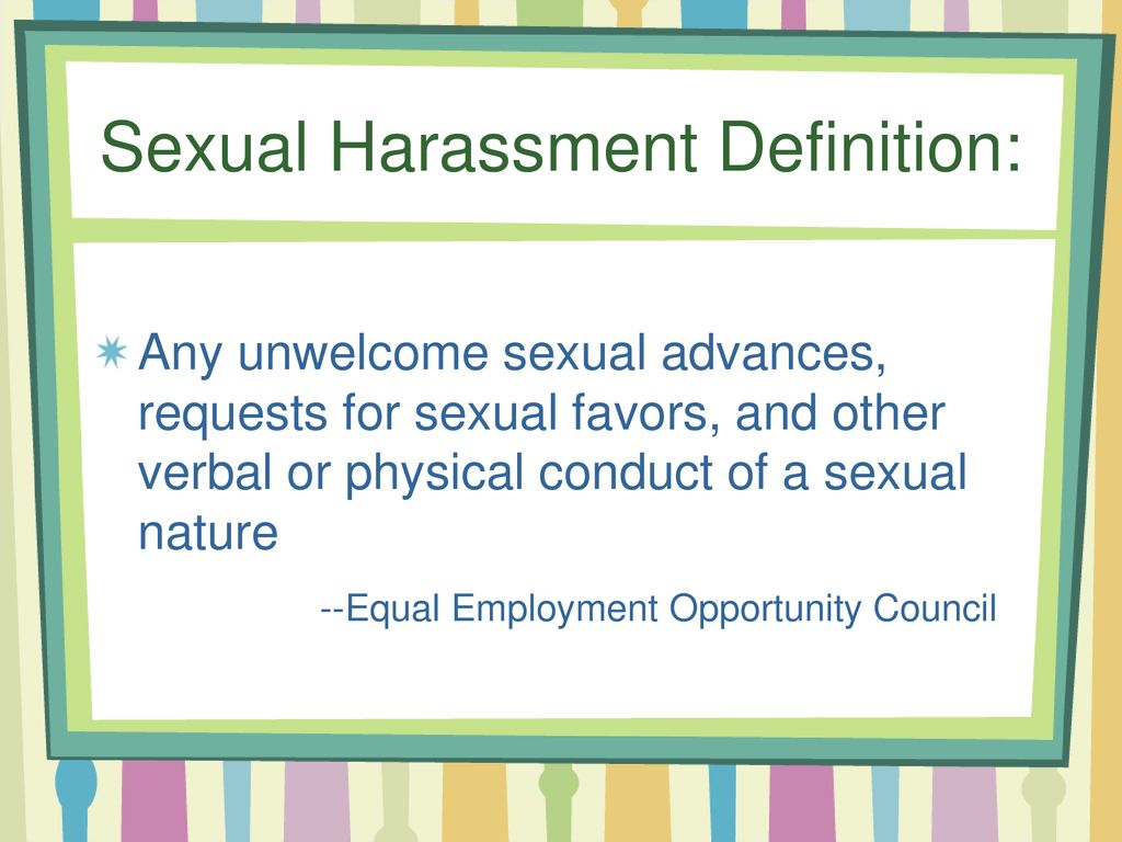 Definition sexual harassment What sexual