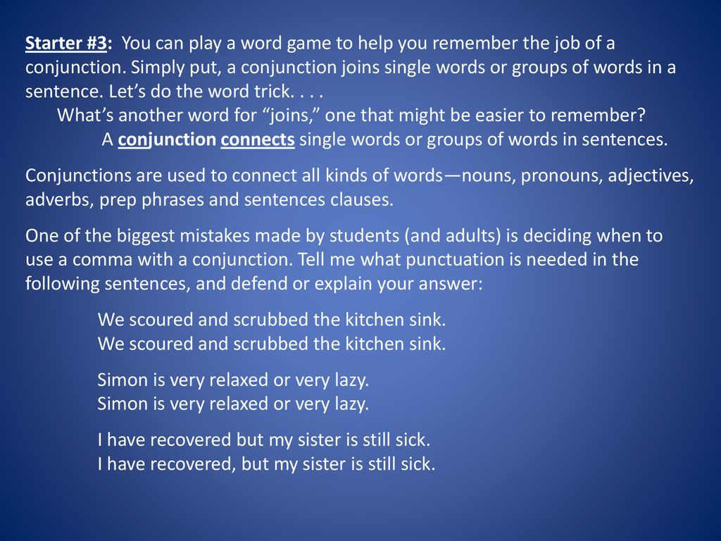 LA Thursday, January 17, 2019 Handouts * Grammar 46 (Conjunctions