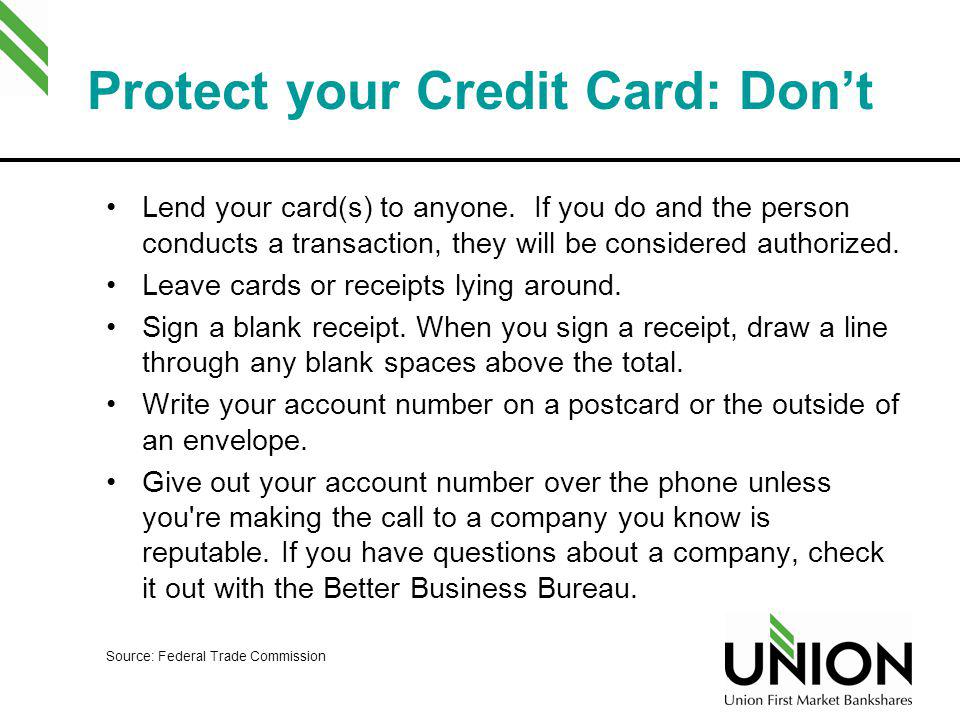 Protect your Credit Card: Don’t