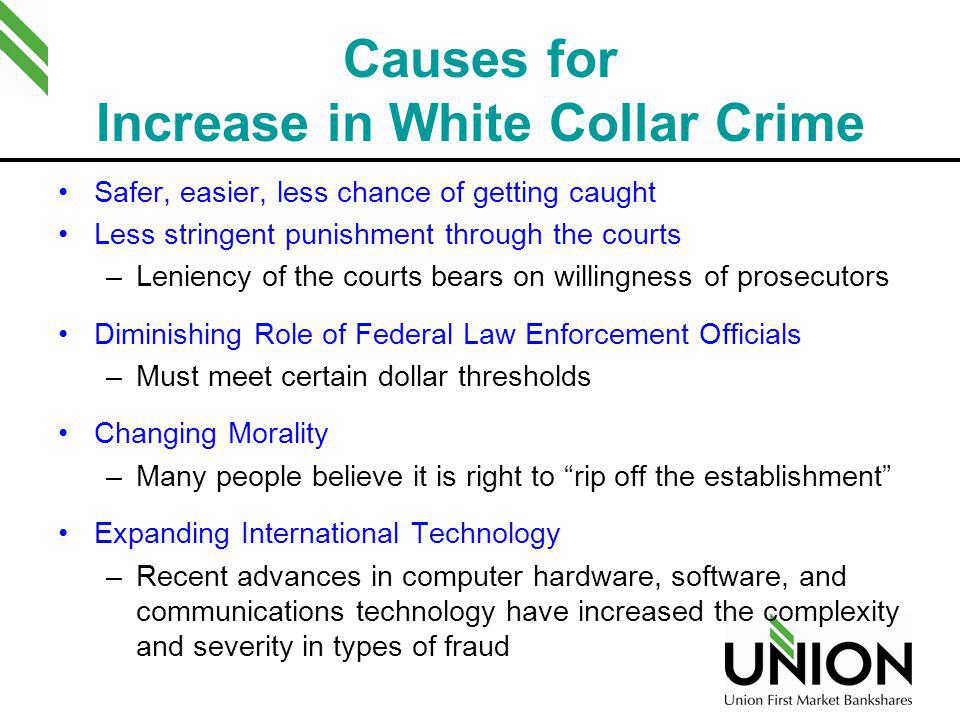 Causes for Increase in White Collar Crime