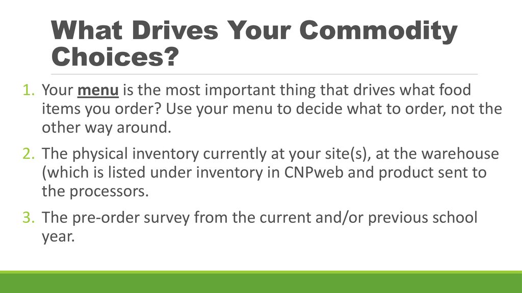 What Drives Your Commodity Choices