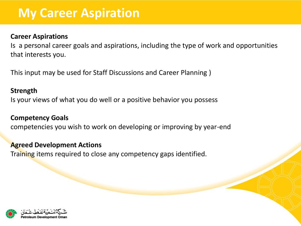 what are your career aspirations examples
