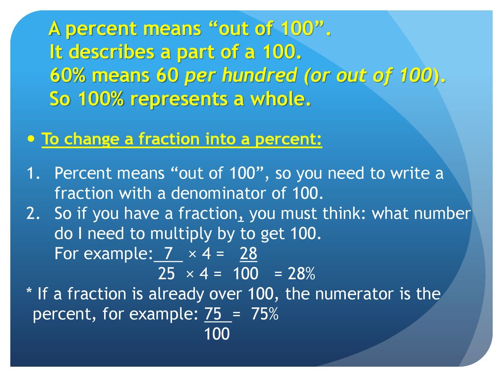 Fractions and percents ppt download