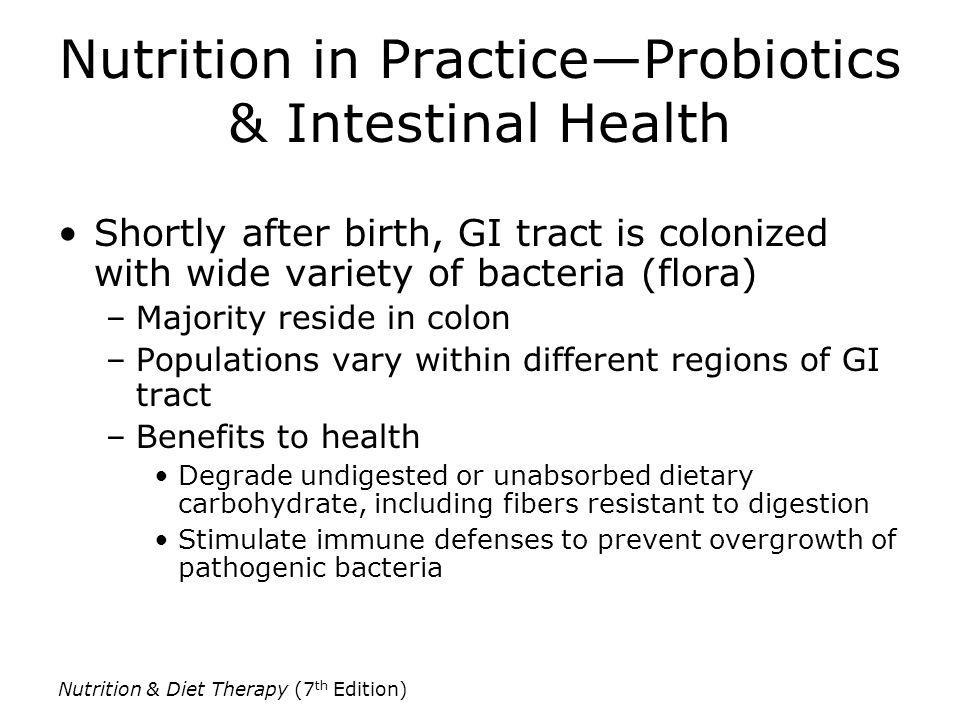 Nutrition in Practice—Probiotics & Intestinal Health