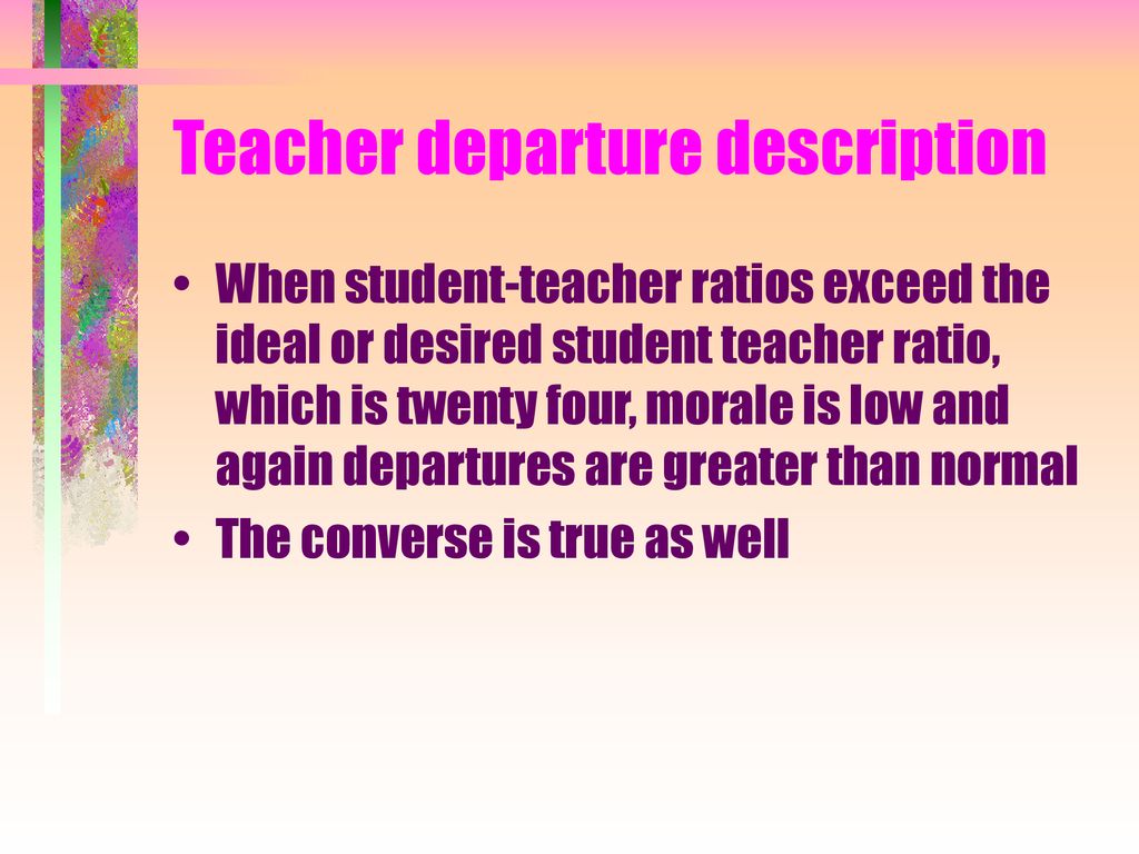 Teacher departure description