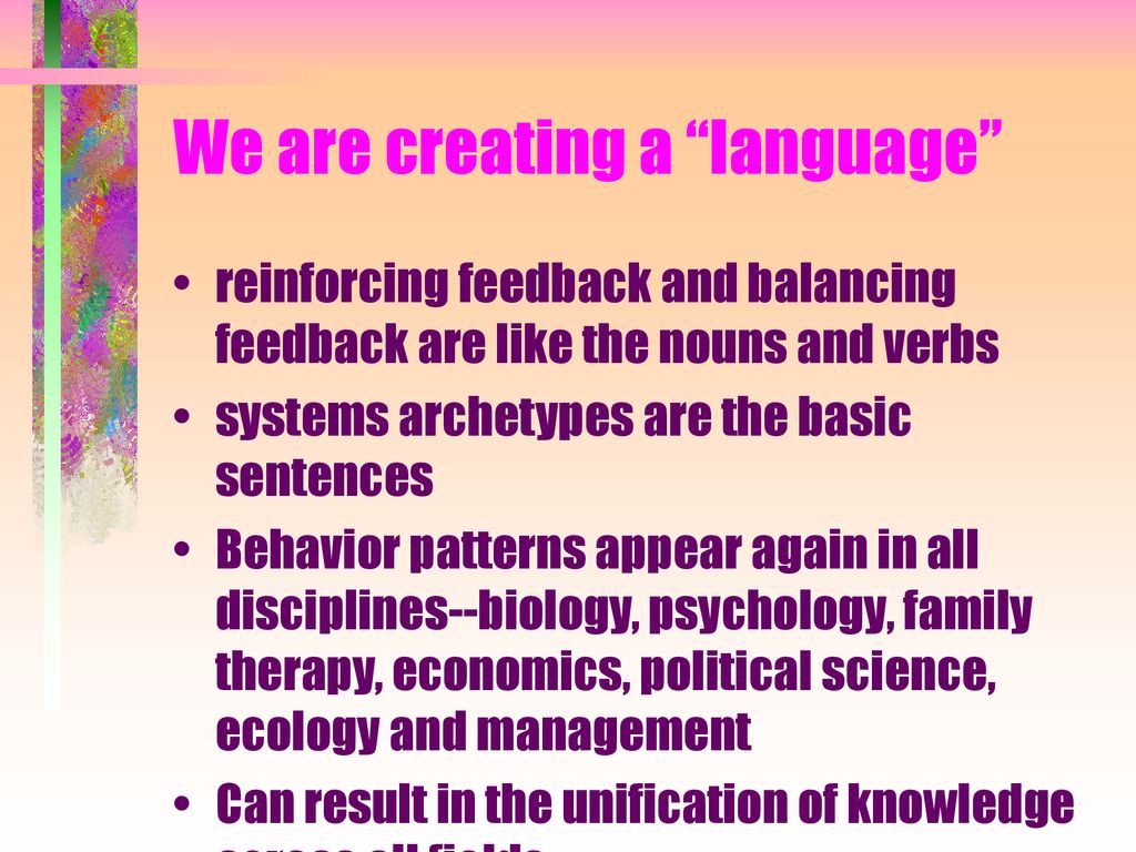 We are creating a language