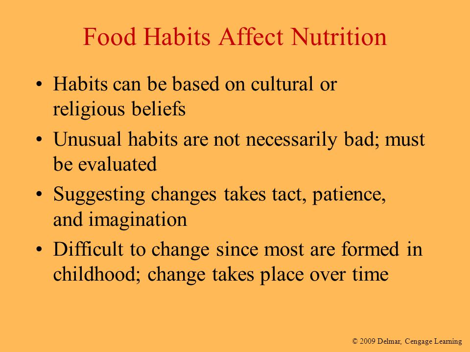 Food Habits Affect Nutrition