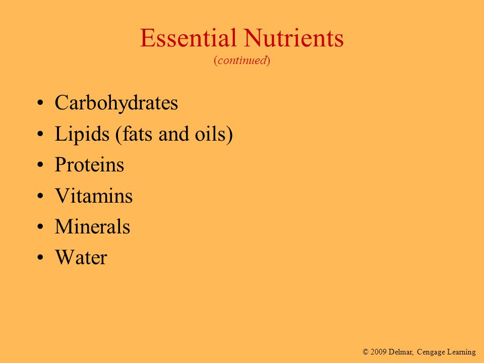 Essential Nutrients (continued)