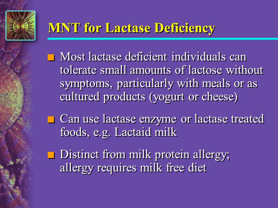 MNT for Lactase Deficiency