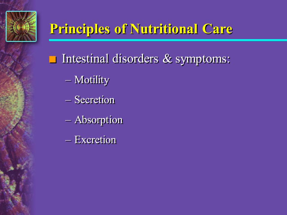 Principles of Nutritional Care