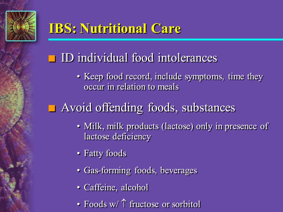 IBS: Nutritional Care ID individual food intolerances