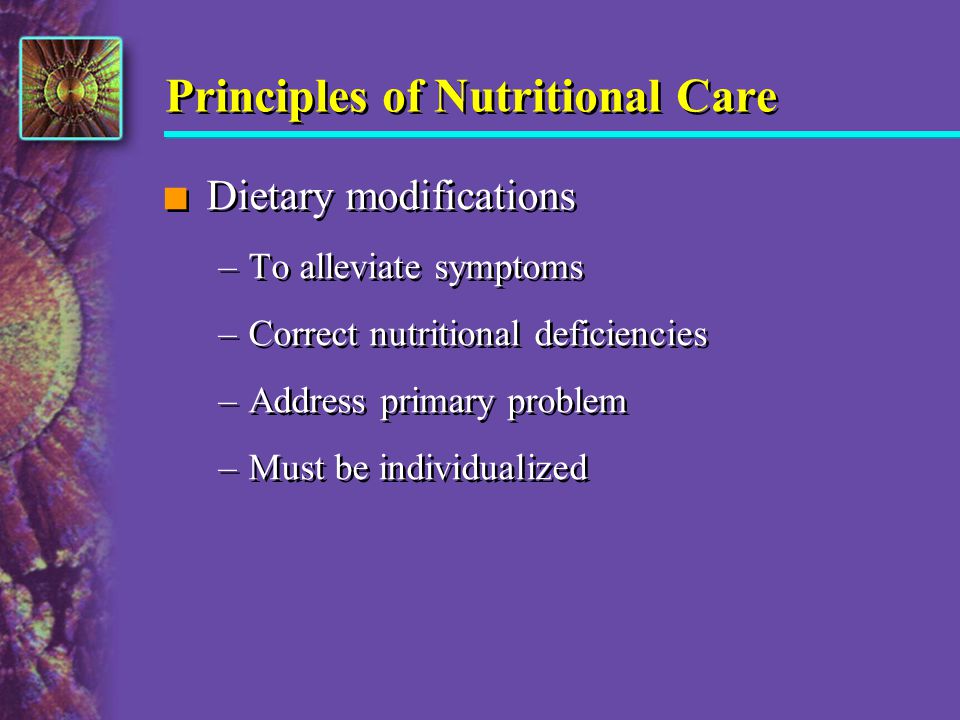 Principles of Nutritional Care