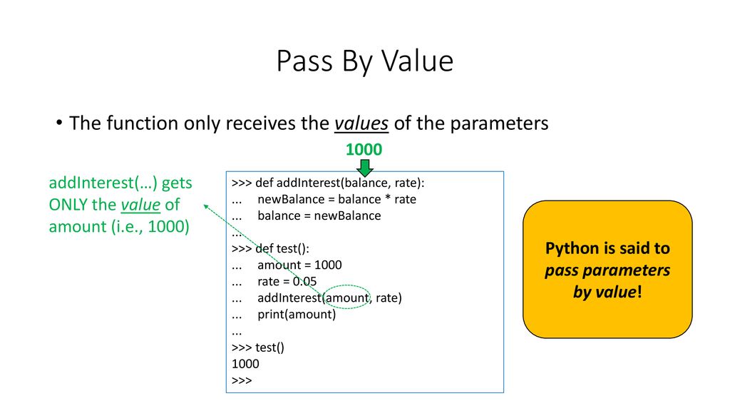 Python is said to pass parameters by value!