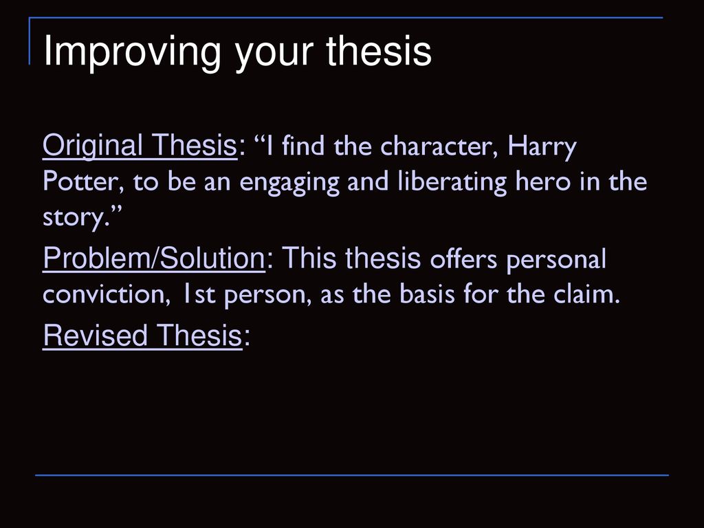 improving thesis statements