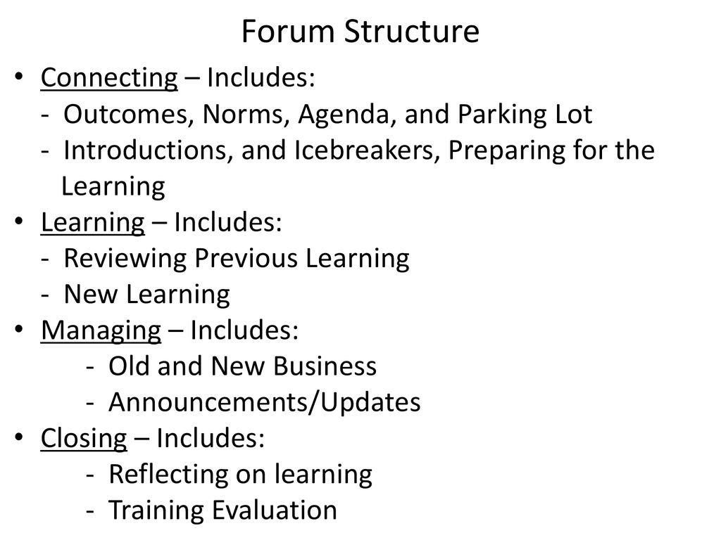 Forum Structure Connecting – Includes: