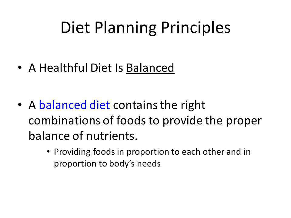 principles of planning individuals diet