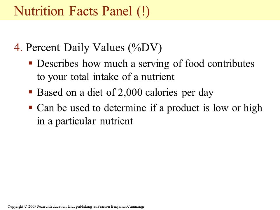 Nutrition Facts Panel (!)