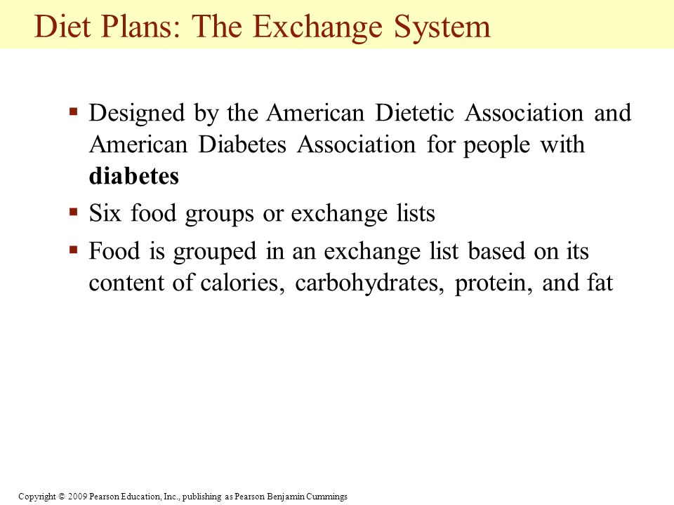 Diet Plans: The Exchange System