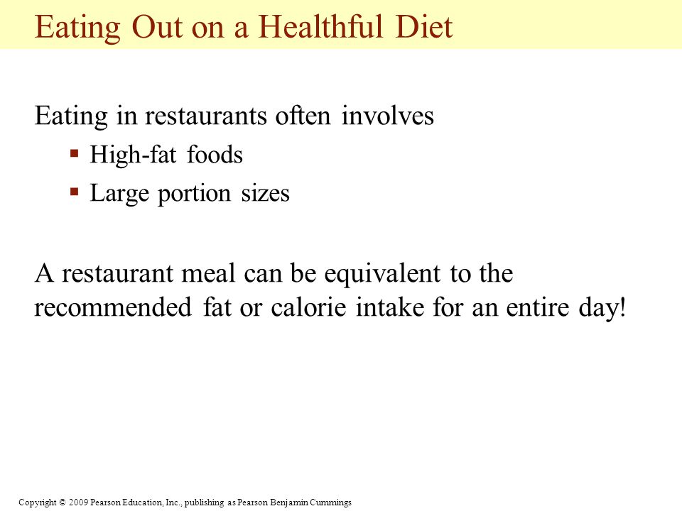 Eating Out on a Healthful Diet
