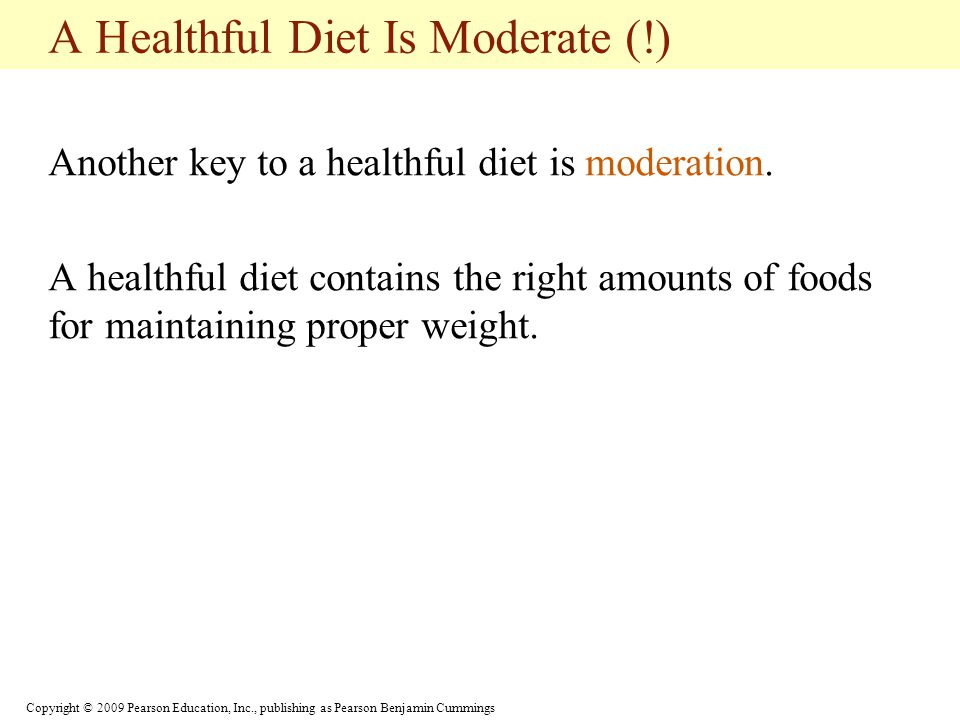 A Healthful Diet Is Moderate (!)