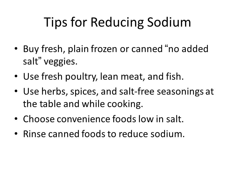 Tips for Reducing Sodium