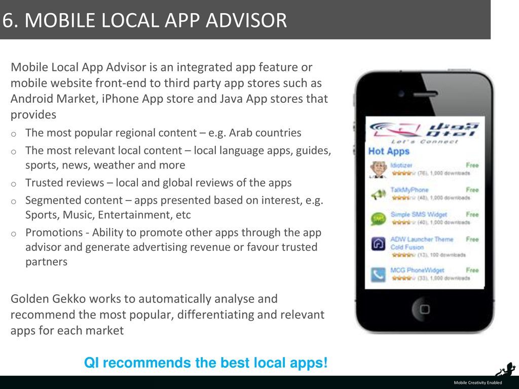 6. Mobile Local App Advisor