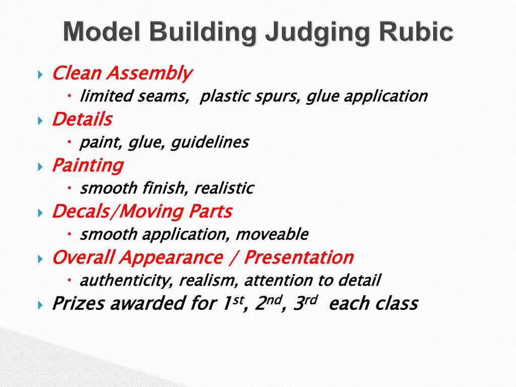 Model Building Judging Rubic