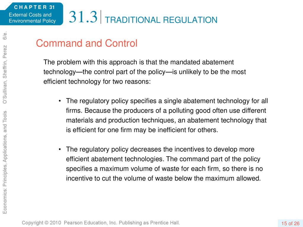 31.3 Command and Control TRADITIONAL REGULATION