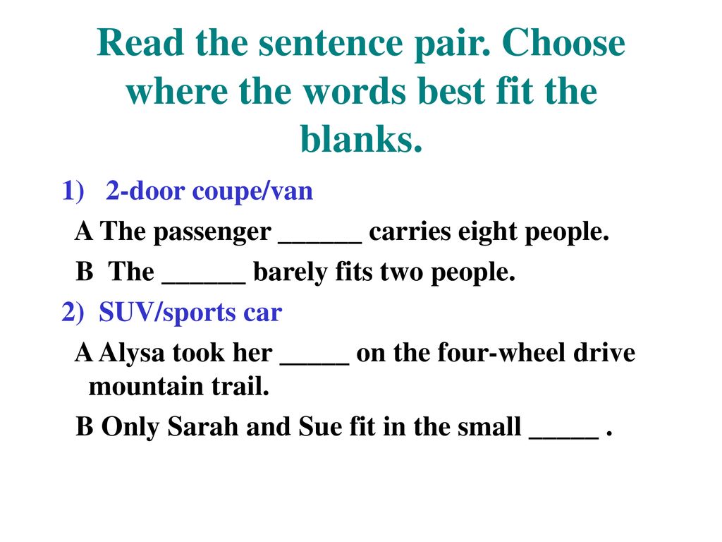 Read the sentence pair