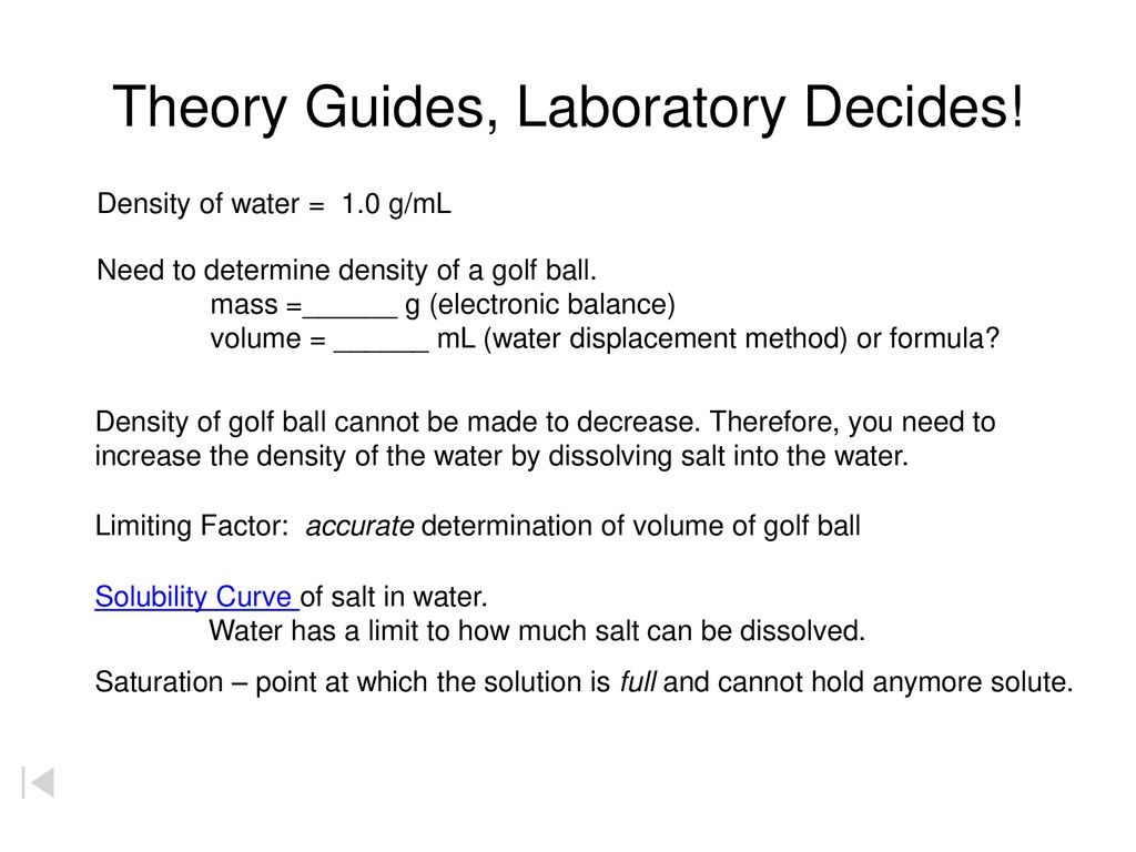 Theory Guides, Laboratory Decides!