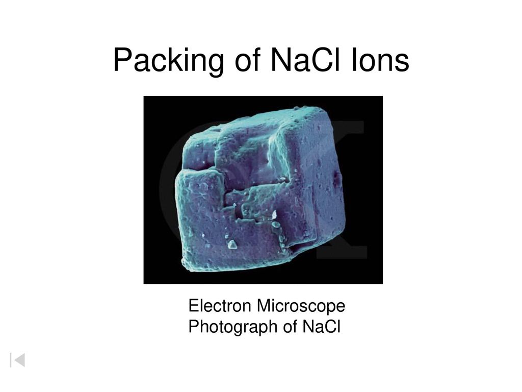 Packing of NaCl Ions Electron Microscope Photograph of NaCl