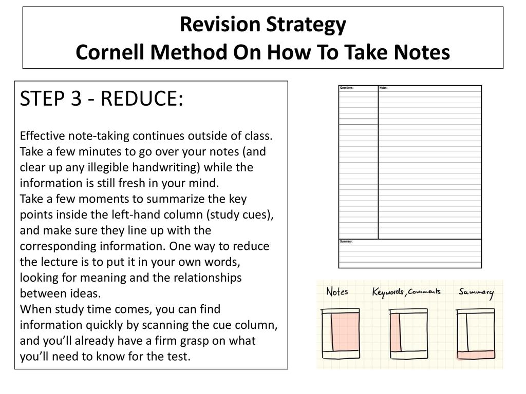 Revision Strategy Cornell Method On How To Take Notes Ppt Download
