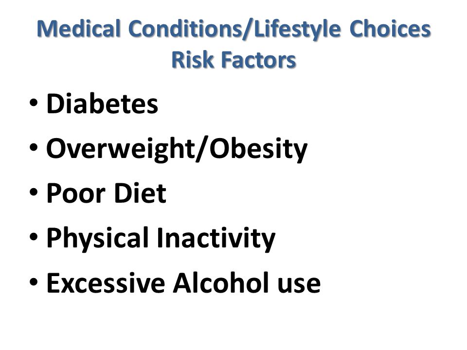 Medical Conditions/Lifestyle Choices Risk Factors