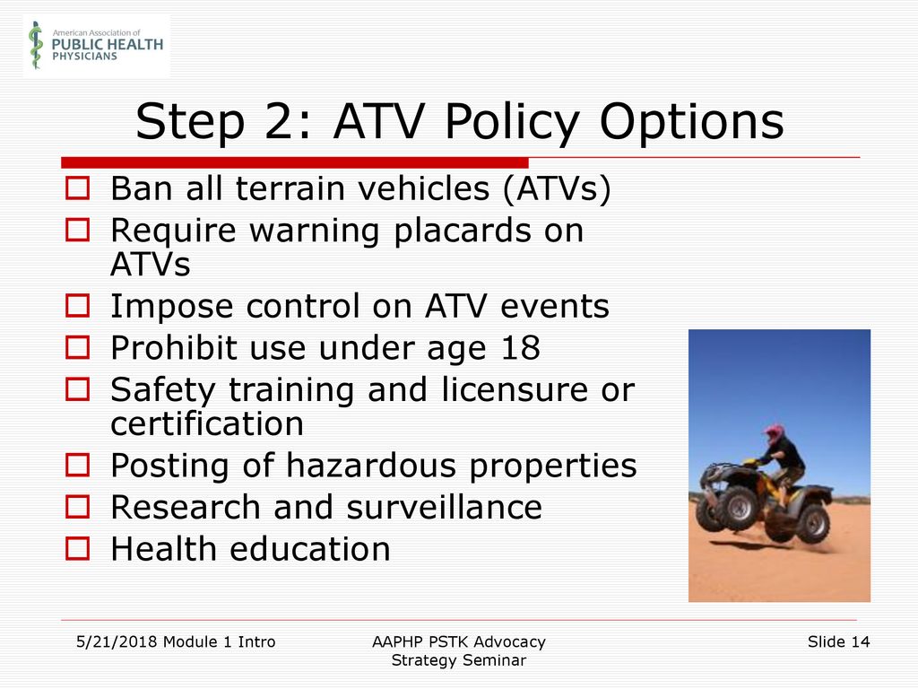 Step 2: ATV Policy Options