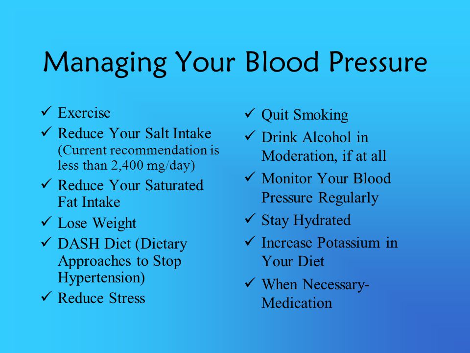 Managing Your Blood Pressure