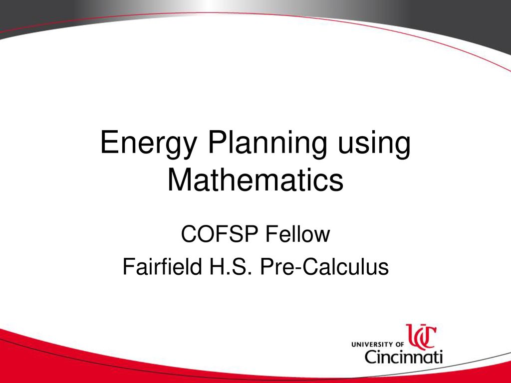 Energy Planning using Mathematics