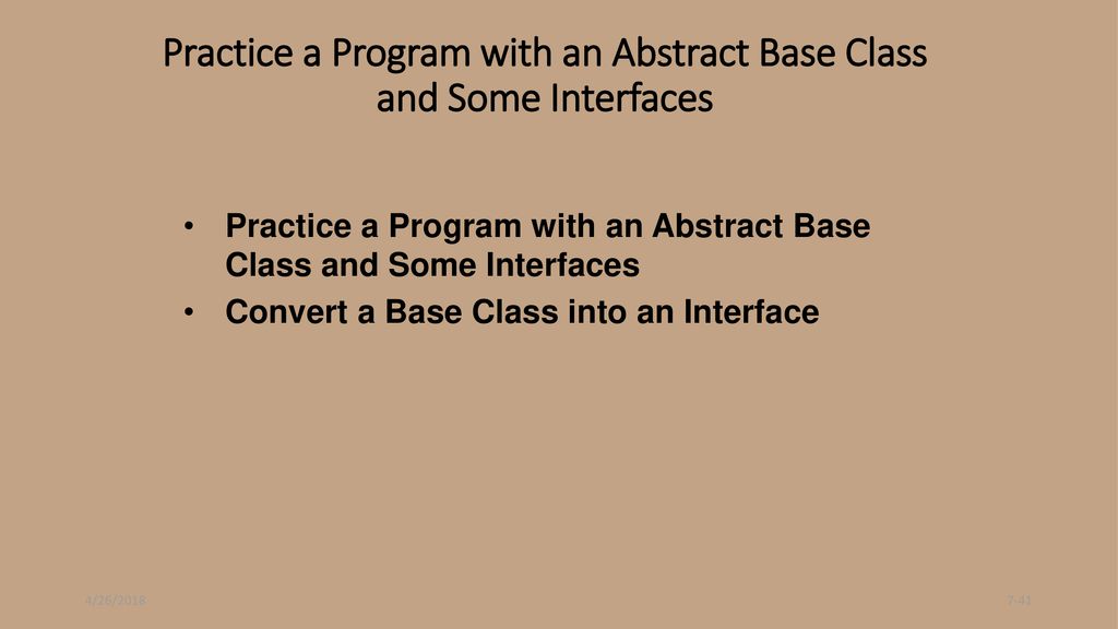 Abstract Classes And Interfaces Ppt Download
