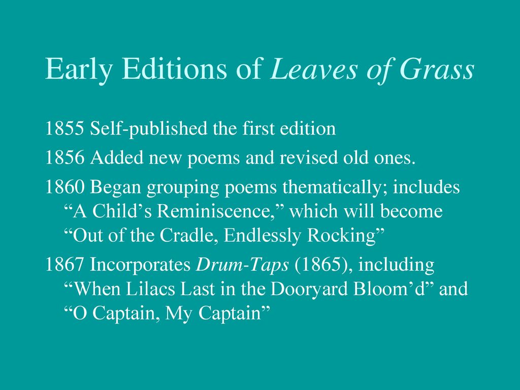 walt whitman out of the cradle endlessly rocking